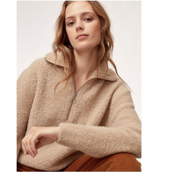 Aritzia Wilfred Free Gwyneth Cropped Quarter-zip Knit Sweater - Picture 5 of 15